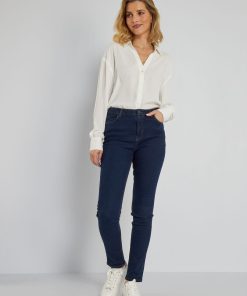 Jean slim à taille haute - L34 - Brut
