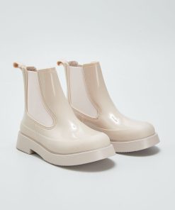 Bottes de pluie style chelsea - Beige