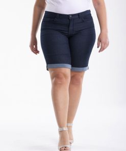 Bermuda avec ceinture élastiquée - Bleu marine