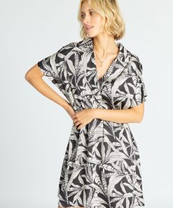 Robe courte satinée - Noir