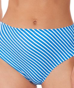 Bas de maillot de bain rétro taille haute Beach hut - Bleu