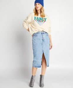 Sweat en molleton avec imprimé - Gris/vert/violet