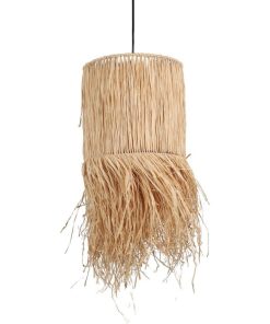 Suspension Lungo raphia franges H60 - Beige