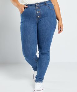 Pantalon skinny stretch - 5 poches - Bleu