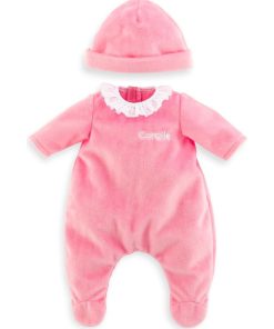 Pyjama rose et bonnet pour poupon 36 cm - N/A