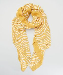 Foulard fluide avec imprimé 'zèbre' - Jaune
