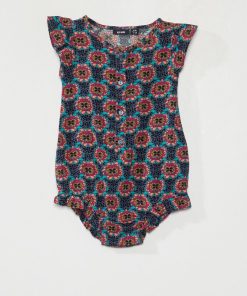 Barboteuse fluide en coton - Bleu