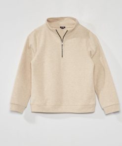 Sweat col camionneur - Beige