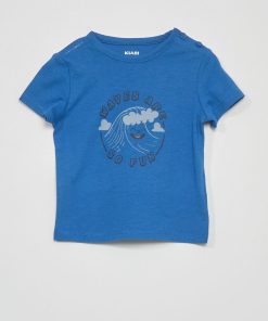 T-shirt en jersey avec imprimé - Bleu marine