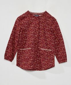 Tablier d'école en tissu - Bordeaux