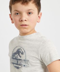 T-shirt en coton 'Jurassic Park' - Gris