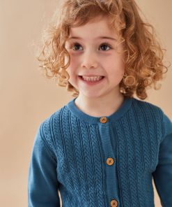 Cardigan en tricot fin, canard - Bleu
