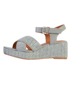 Sandale compensée The Divine Factory QL4630 - Bleu