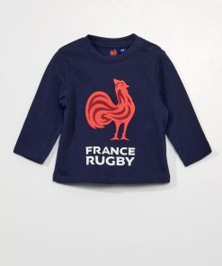 T-shirt en jersey 'Rugby France' - bleu marine