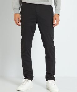 Pantalon chino en coton stretch - noir