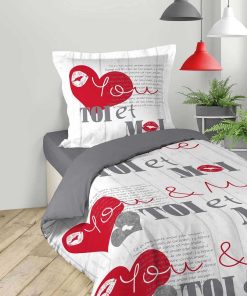 Parure Housse de couette Collection Toi & Moi - Blanc