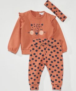 Sweat + pantalon + bandeau assorti - 2 pièces - Rose