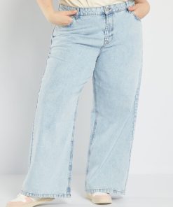 Jean wide leg - 5 poches - Bleu