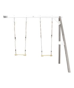 Portique mural 2 balançoire en bois Wall mount Brun Axi - Noir Gris Blanc