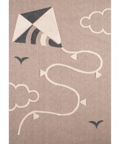 Tapis enfant 160x230 CERFVOLANT Beige OEKO TEX idéal pour la chambre - Beige