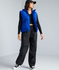 Pantalon parachute en nylon - noir