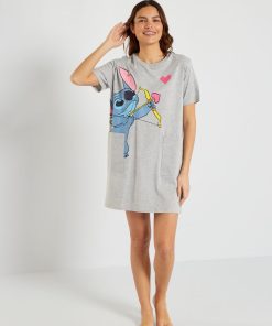Chemise de nuit 'Stitch' - gris