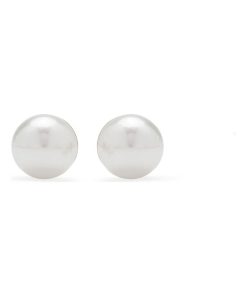 Boucles d'oreilles, avec fermoir à vis en argent 925 et perle blanche plaquée or jaune 18kt - Argent