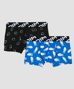 Lot de 2 boxers avec imprimé - Bleu/gris