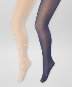 Lot de 2 collants fantaisie - Bleu/rose