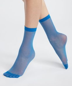 Chaussettes irisées 'DIM' - Bleu
