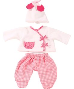Vêtement pour poupée de 30 à 33 cm : Ensemble de nuit avec bonnet blanc - N/A