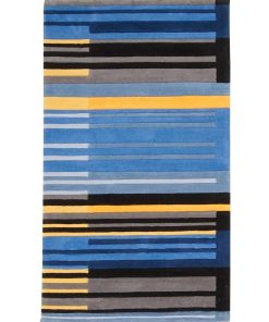 Tapis moderne 90x160 COLOURCODE Bleu fait main idéal pour Salon - Bleu