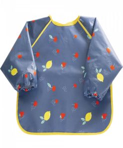Bavoir plastifié manches longues Fruits - Bleu