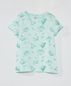 T-shirt à motif manches courtes - Bleu