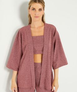 Veste en forme kimono - Rose