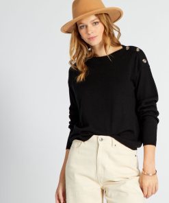 Pull maille douce 'JDY' - noir