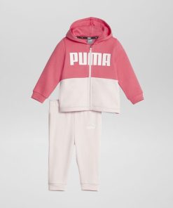Ensemble en molleton 'Puma' - Sweat zippé + Jogging - Rose