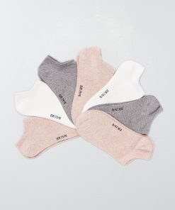 Lot de 7 paires de chaussettes invisibles - rose/gris/blanc