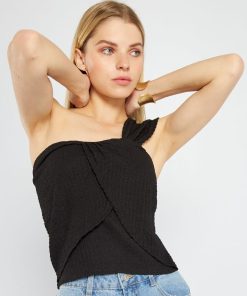 Débardeur one-shoulder - noir