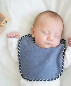 Lot de 7 bavoirs de naissance à velcro bleu marine - Bleu