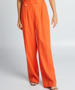 Pantalon wide leg fluide - Orange