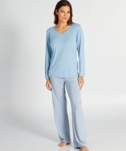 Ensemble pyjama t-shirt + pantalon - 2 pièces - Bleu