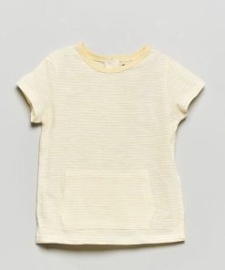 T-shirt à rayures en jersey - Jaune