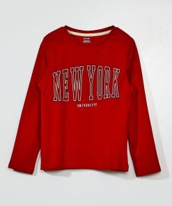 T-shirt en jersey à manches longues - Rouge
