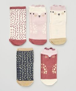 Chaussettes fantaisie - Lot de 5 - Marron