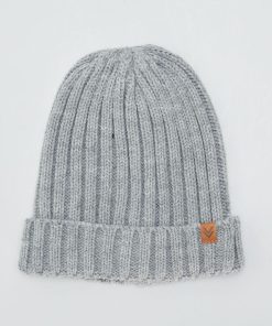 Bonnet en maille tricot - Gris