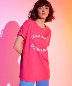 T-shirt à col rond - Rose