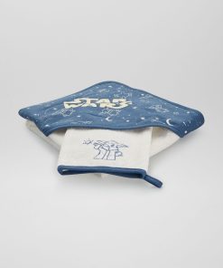 Cape de bain + gant de toilette 'Star Wars' - Bleu/blanc
