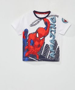 Tee-shirt imprimé 'Spiderman' - blanc