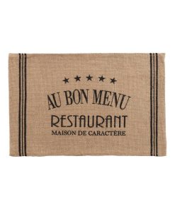 Set de table jute Au bon menu - Noir